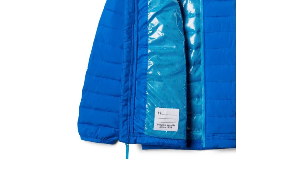 Columbia Powder Lite Boys Hooded Jacket - Boys, Super Blue, Collegiate Navy, Extra Large, 1802903441-XL