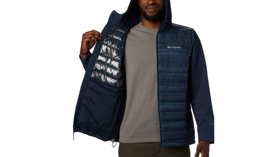 Columbia Powder Lite Hybrid Jacket - Mens, Collegiate Navy Heather Stripe Print, Small, 1864631464-S