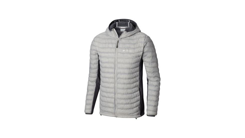 Columbia Powder Pass Hooded Jacket - Mens, Cool Grey Heather, Graphite, Medium, 1773275019-M
