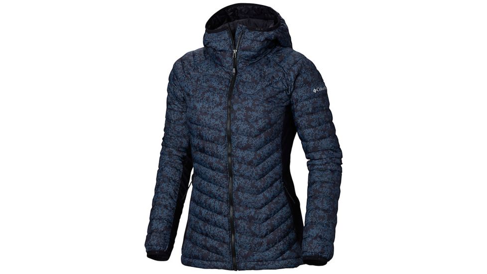 Columbia Powder Pass Hooded Jacket - Womens, Black Edelweiss Print, Medium, 1773211012-M
