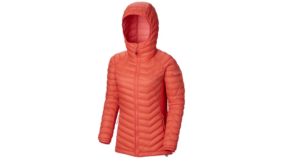 Columbia Powder Pass Hooded Jacket - Womens, Red Coral, Large, 1773211633-L
