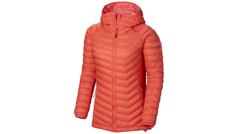 Columbia Powder Pass Hooded Jacket - Womens, Red Coral, Large, 1773211633-L