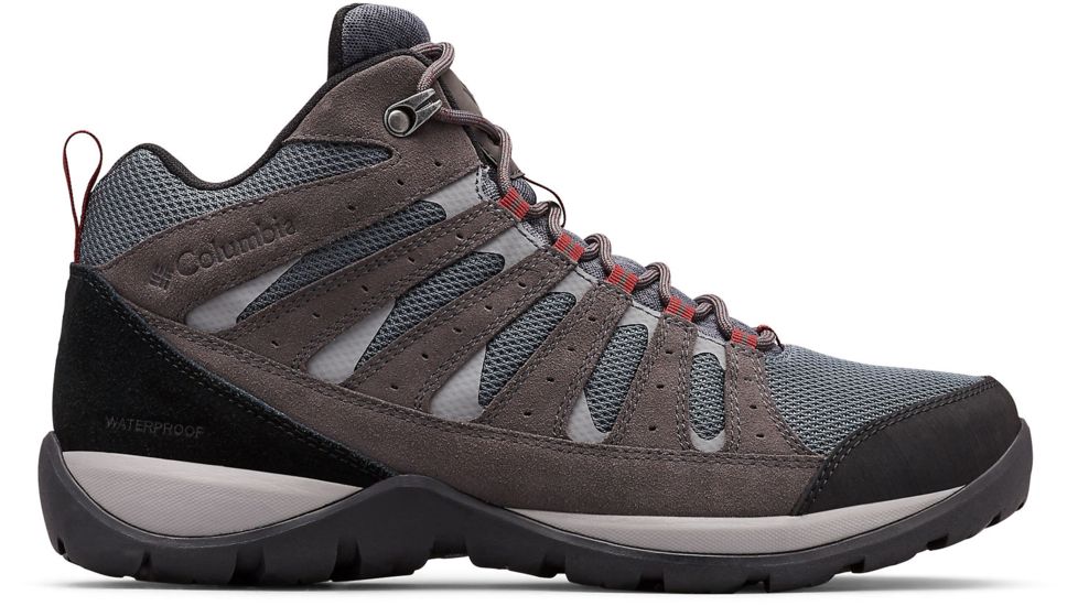 Columbia Redmond V2 Mid Waterproof Hiking Boots - Mens, Graphite, Red Jasper, Medium, 8, 1865081053-8