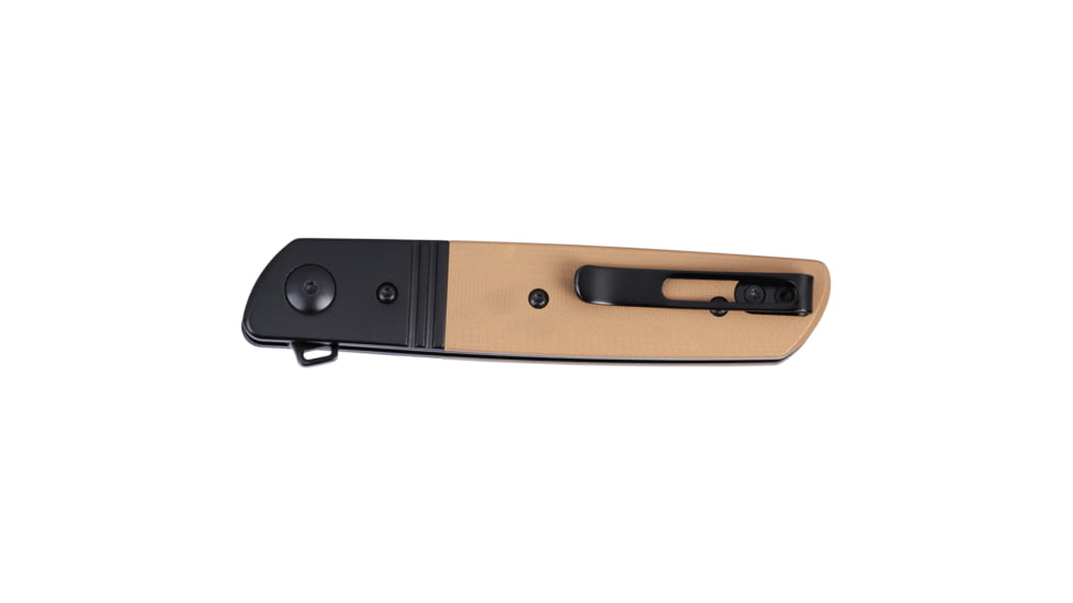 Columbia River Knife &amp; Tool Bamboozled, Folding Knife, Assisted Opening, 3.34" Drop Point Blade, D2 Blade Steel, 7.81" Overall Length, Oxide Finish, Black, Brown G10 Handle, Liner Lock, 5720B