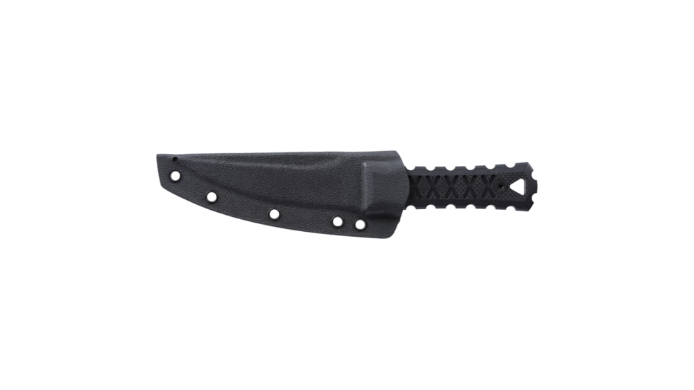 Columbia River Knife &amp; Tool HZ4, Fixed Blade Knife, 4.76" Trailing Point Blade, SK-5 Blade Steel, 8.88" Overall Length, Titanium Nitride Finish, Black, Black G10 Grips, Includes Sheath, 2924