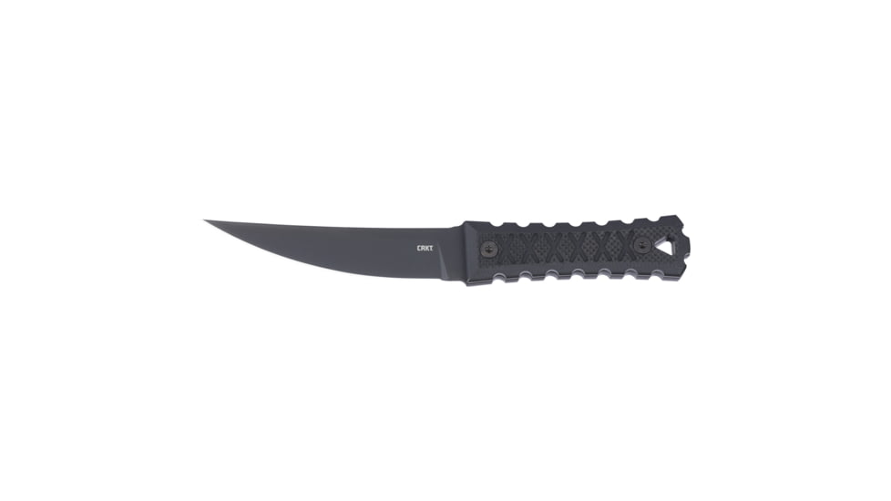 CRKT HZ4 Fixed Blade Knife, 4.76in, SK-5, Trailing Point, G10 Black Handle, 2924