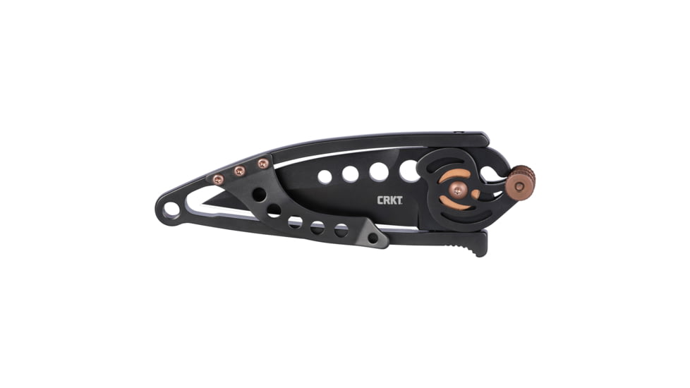 CRKT Snap Folding Knife, 2.55in, 420J2, Drop Point Blade, Black Stainless Steel Handle, 5102NK