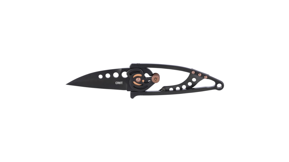 CRKT Snap Folding Knife, 2.55in, 8Cr13MoV Stainless Steel Blade, Drop Point Blade, Black Stainless Steel Handle, 5102NK