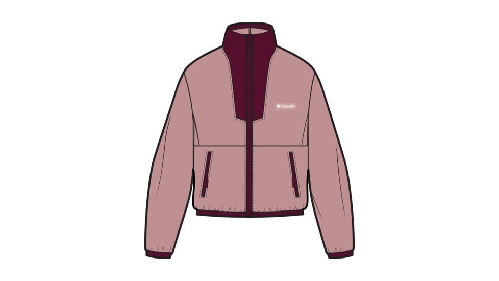 Columbia Sequoia Grove Full Zip Fleece Jacket - Women's, Eraser Pink/Rich Wine, Extra Large, 2085311-658-XL