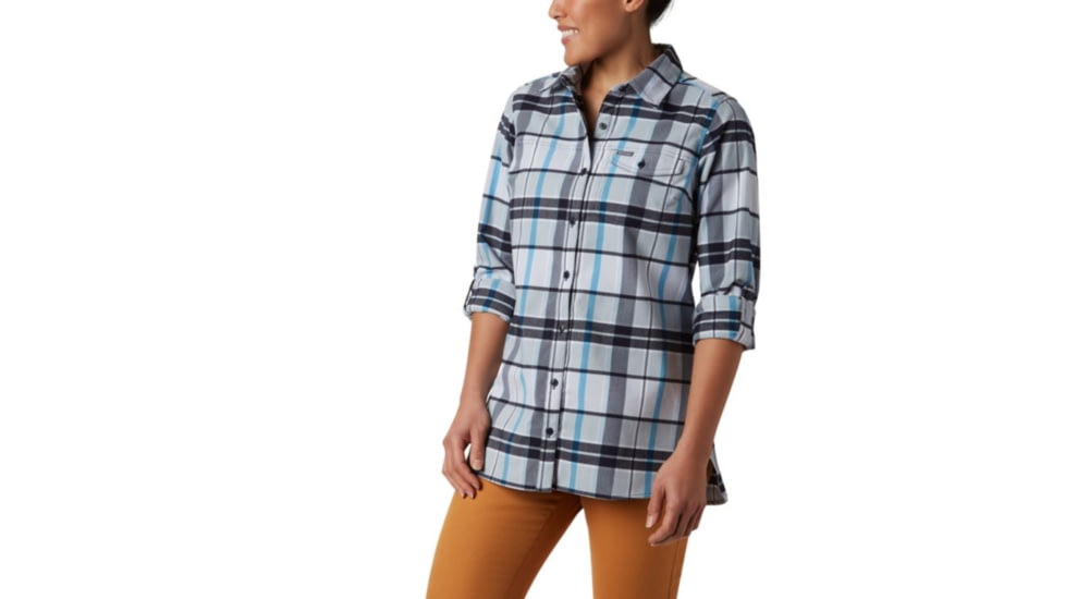 Columbia Silver Ridge 2.0 Flannel Tunic - Womens, Fathom Blue Plaid, Medium, 1865131453-M