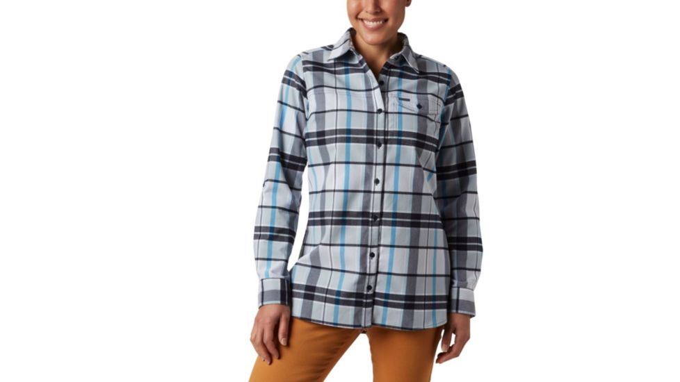 Columbia Silver Ridge 2.0 Flannel Tunic - Womens, Fathom Blue Plaid, Medium, 1865131453-M