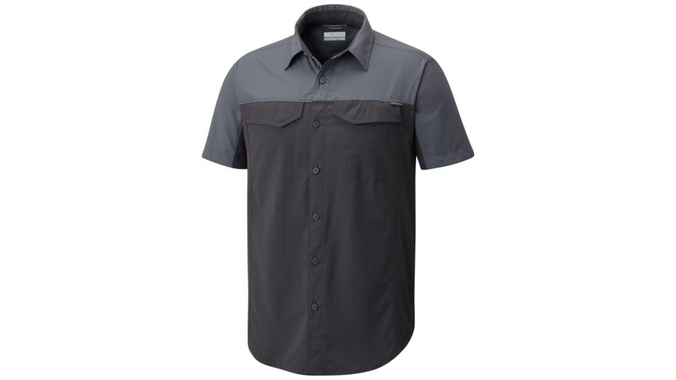 Columbia Silver Ridge Blocked Short Sleeve Shirt - Mens, Shark, Graphite, S 1768771011S