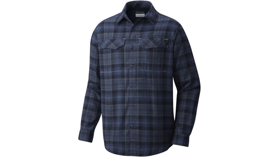 Columbia Silver Ridge Flannel Long Sleeve Shirt - Men's-Collegiate Navy-Small