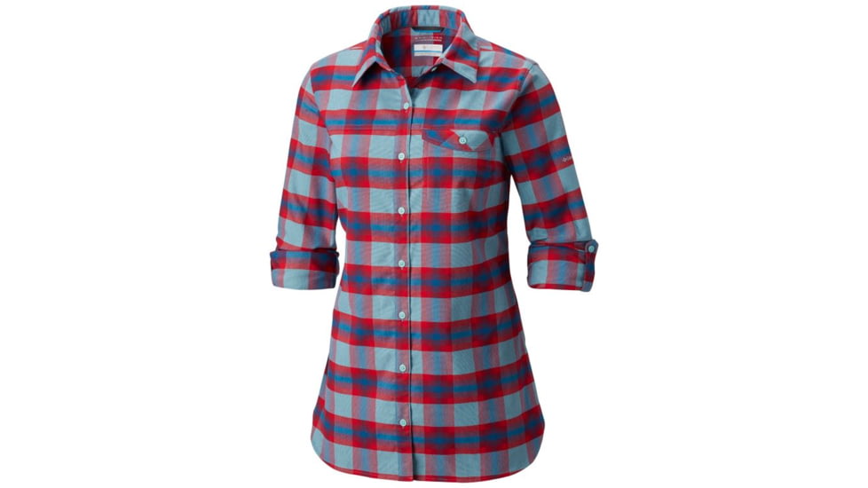 Columbia Silver Ridge Flannel Tunic, Aqua Haze Plaid, Extra Small - Womens, 1802611321-XS