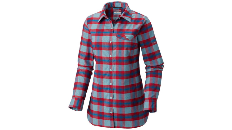 Columbia Silver Ridge Flannel Tunic, Aqua Haze Plaid, Extra Small - Womens, 1802611321-XS