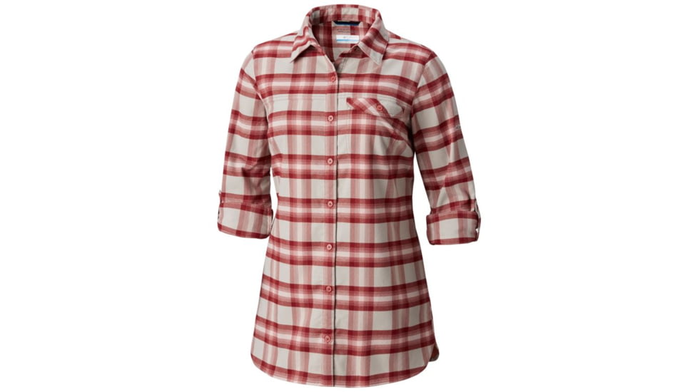 Columbia Silver Ridge Flannel Tunic, Rose Dust Plaid, Extra Small - Womens, 1802611677-XS
