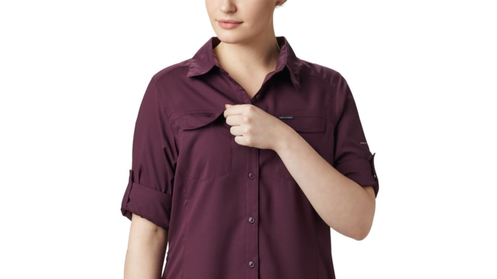 Columbia Silver Ridge Lite Long Sleeve Shirt - Womens, Black Cherry, Small, 1714371522-S