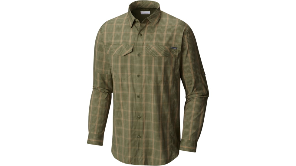 Columbia Silver Ridge Lite Plaid Long Sleeve - Men's -Surplus Green-Large