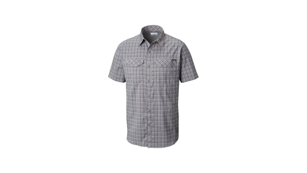 Columbia Silver Ridge Lite Plaid Short Sleeve - Mens, Black Plaid, Extra Large, 1711591010-XL