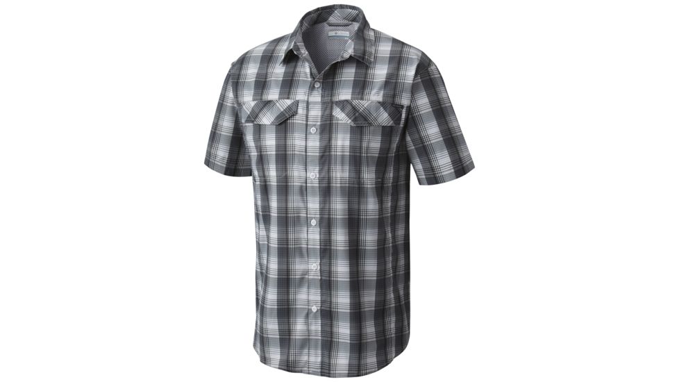 Columbia Silver Ridge Lite Plaid Short Sleeve Shirt - Mens, Shark Plaid, L, 1711591011L