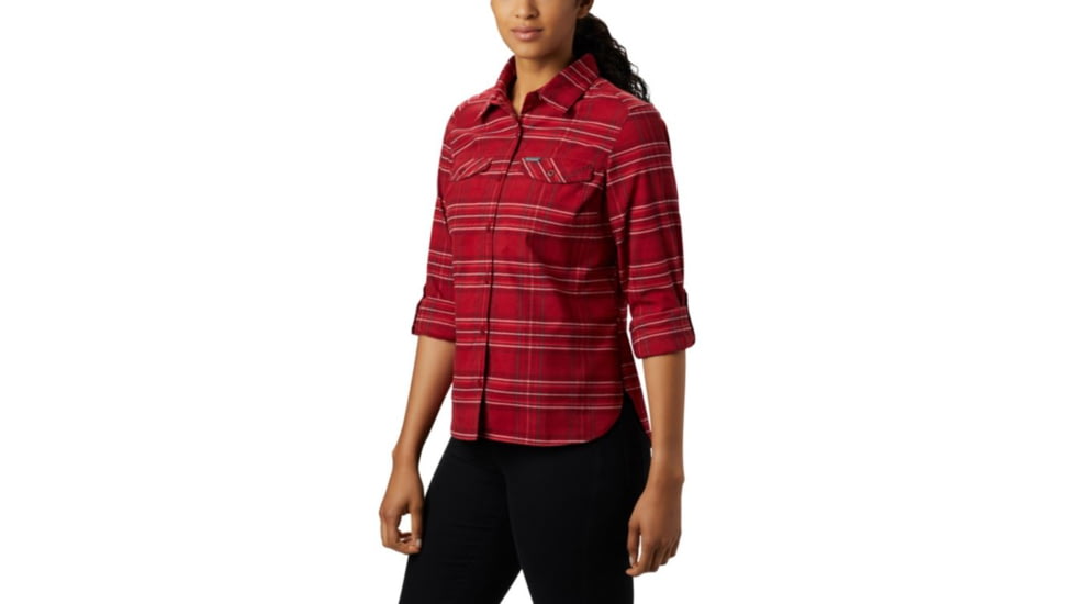 Columbia Silver Ridge Long Sleeve Flannel - Womens, Beet Plaid, Extra Small, 1740471607-XS