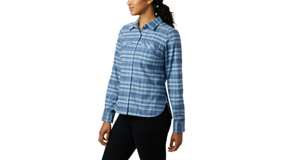 Columbia Silver Ridge Long Sleeve Flannel - Womens, Crystal Blue Plaid, Medium, 1740471484-M