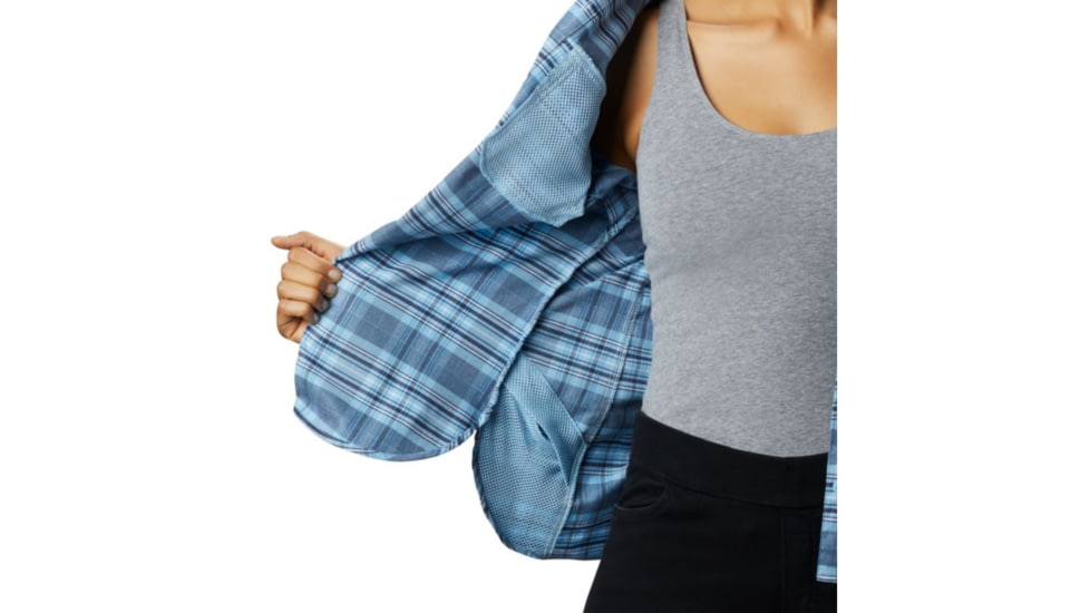 Columbia Silver Ridge Long Sleeve Flannel - Womens, Crystal Blue Plaid, Medium, 1740471484-M