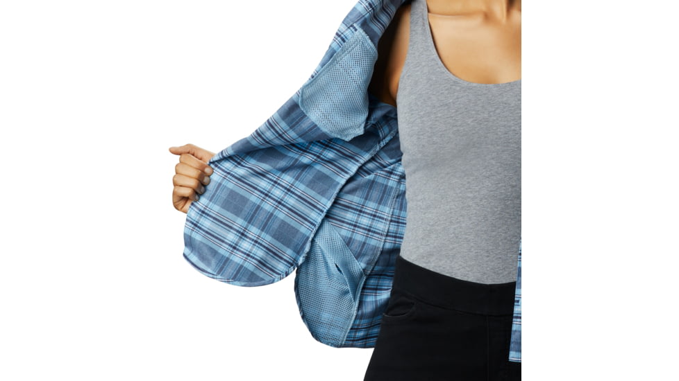 Columbia Silver Ridge Long Sleeve Flannel - Womens, Crystal Blue Plaid, Medium, 1740471484-M