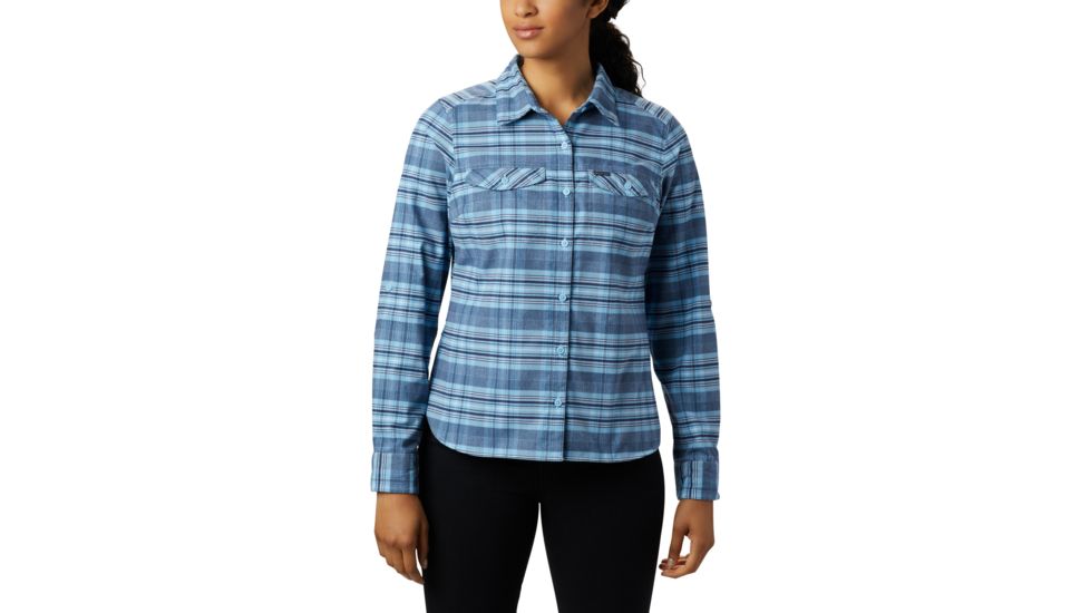 Columbia Silver Ridge Long Sleeve Flannel - Womens, Crystal Blue Plaid, Medium, 1740471484-M