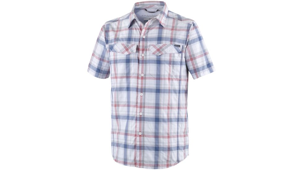 Columbia Silver Ridge Multi Plaid Short Sleeve Shirt - Men's -Sunset Red Window Pane Heather-Small