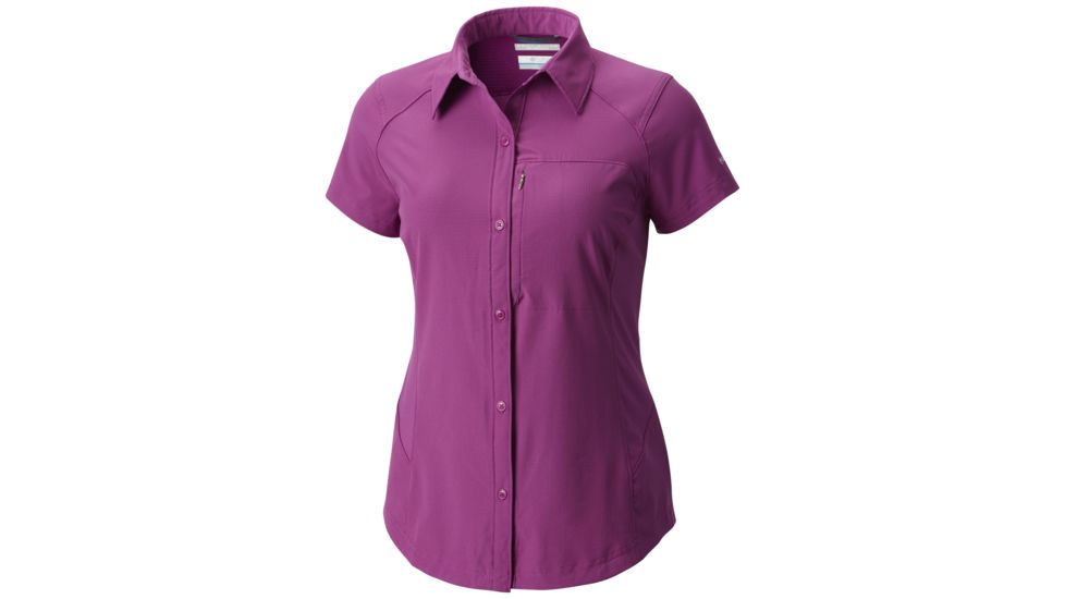Columbia Silver Ridge Short Sleeve Shirt - Womens, Intense Violet, L, 1443251519L