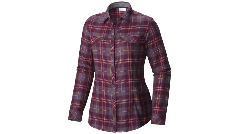 Columbia Simply Put II Flannel Shirt - Women's-Purple Dahlia Large Plaid-X-Large