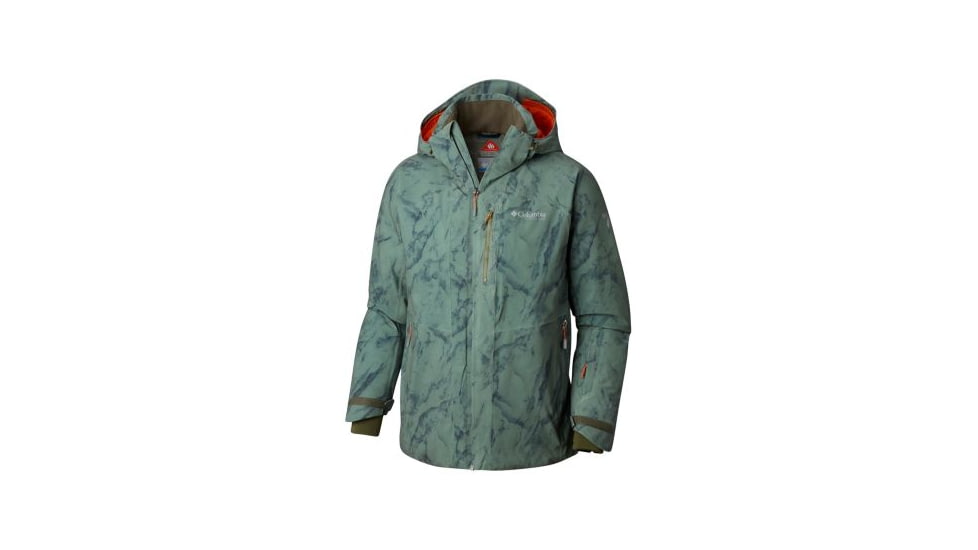 Columbia Snow Rival Jacket - Mens, Mosstone Marble Mntn Print, Small, 1798581302-S