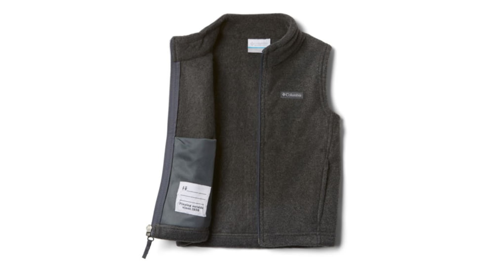 Columbia Steens Mt Fleece Vest, Charcoal Heather, 4T - Boys, 1620803030-4T