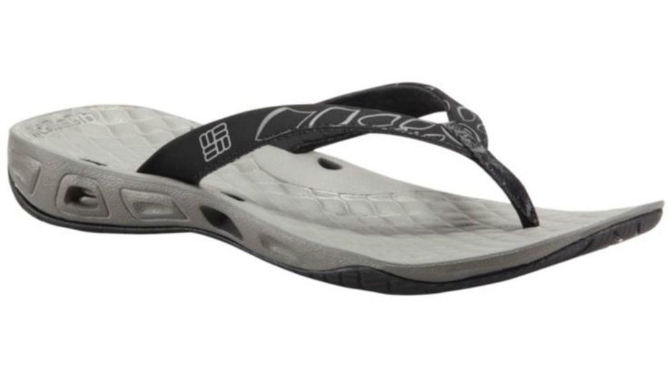 Columbia Sunbreeze Vent Flip Sandal - Women's-Black/Platinum-Medium-5