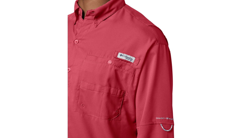 Columbia Tamiami II LS Shirt, Sunset Red, Extra Small - Mens, 1286061683-XS