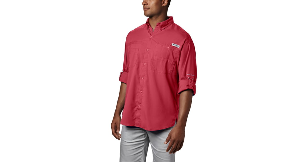 Columbia Tamiami II LS Shirt, Sunset Red, Extra Small - Mens, 1286061683-XS