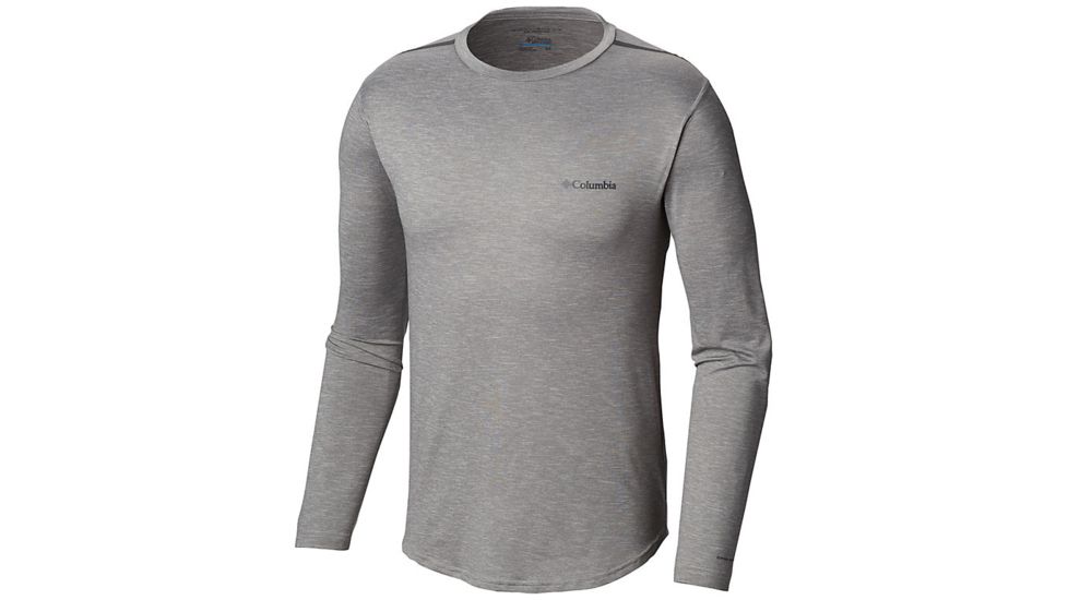 Columbia Tech Trail II Long Sleeve Crew Shirt - Mens, Cool Grey, Large, 1838611019-L