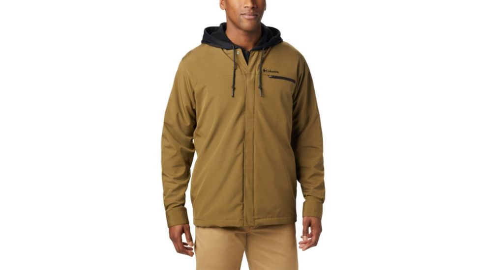 Columbia Tech Trail Shirt Jacket Interchange - Mens, Olive Brown, Black Liner, Medium, 1867111334-M