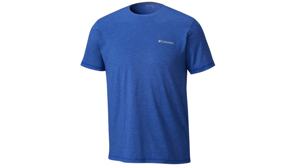 Columbia Tech Trail Short Sleeve Crew - Mens, Azul, M, 1803741437M