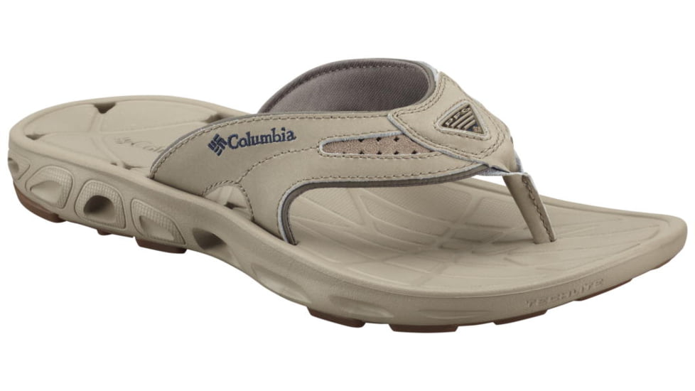 Columbia Techsun Vent Flip Leather PFG Sandal - Men's-Bluff/Collegiate Navy-Medium-8 US