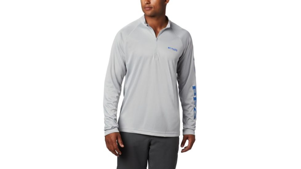 Columbia Terminal Tackle 1/4 Zip Jacket - Men's, Cool Grey, Vivid Blue Logo, 2XL, 175682-020-XXL