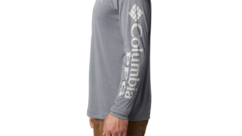 Columbia Terminal Tackle Heather Long Sleeve Shirt - Mens, Charcoal Hthr, Cool Grey Logo, Small, 170942-030-S