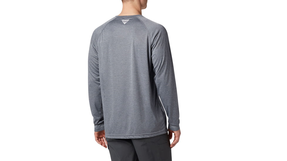 Columbia Terminal Tackle Heather Long Sleeve Shirt - Mens, Charcoal Hthr, Cool Grey Logo, Small, 170942-030-S
