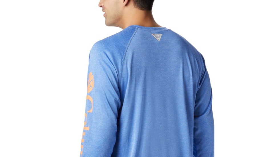 Columbia Terminal Tackle Heather Long Sleeve Shirt - Mens, Vivid Blue Hthr, Jupiter Logo, 2XL, 170942-487-XXL
