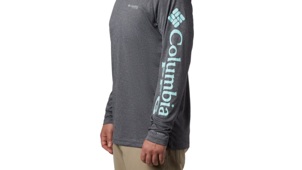 Columbia Terminal Tackle Heather LS Shirt - Mens, Black Heather, Gulf Stream Logo, Large, 1709421010-L