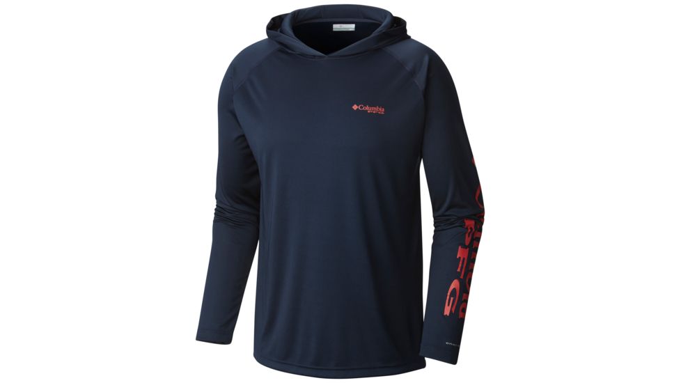 Columbia Terminal Tackle Hoodie - Men's, Coll Navy, Sunset Red Logo, Extra Large, 153617-465-XL