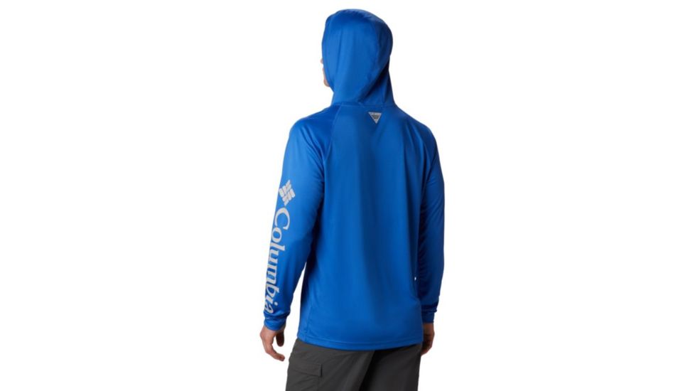 Columbia Terminal Tackle Hoodie - Mens, Cool Grey, Vivid Blue Logo, Large, 1536171020-L