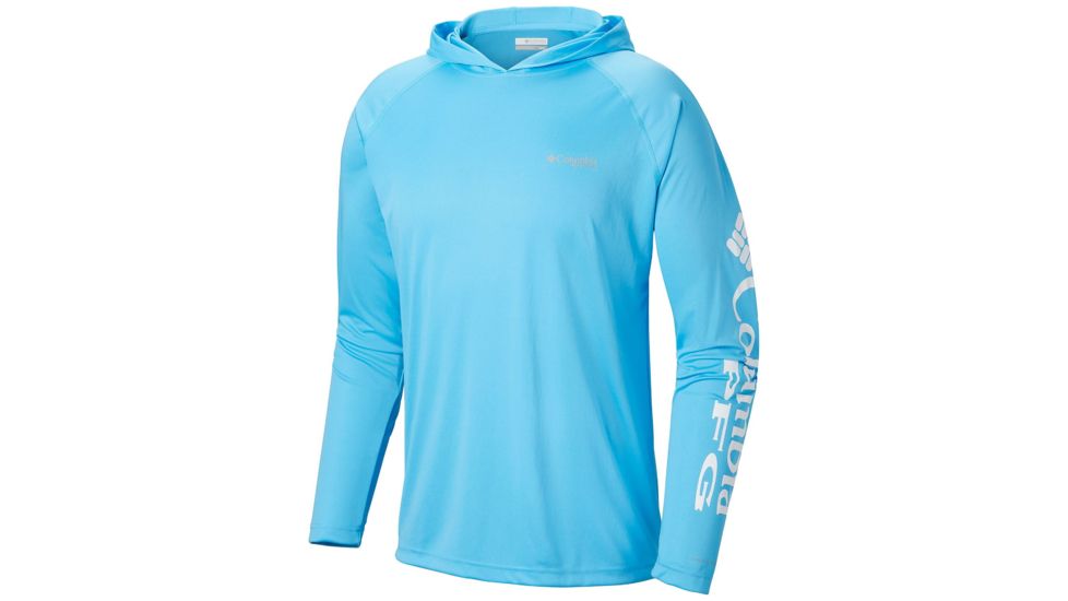 Columbia Terminal Tackle Hoodie - Men's, Riptide, White Logo, Large, 153617-463-L