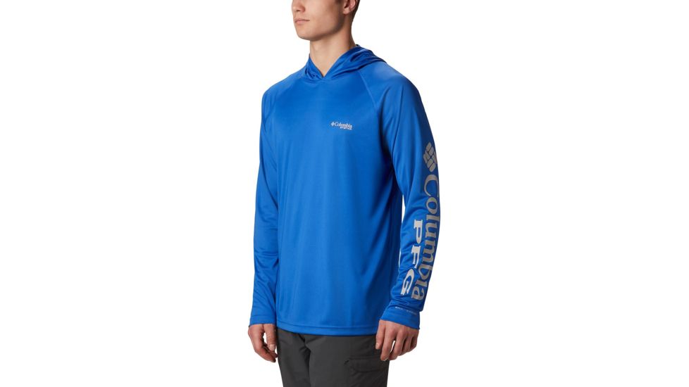 Columbia Terminal Tackle Hoodie - Men's, Vivid Blue, Cool Grey Logo, 5XL, Tall, 153617-487-5XT